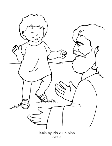 Jesús ayuda a un niño (Juan 4). Gracias, Dios, por ayudarme cuando estoy enfermo!