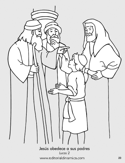 Jesús obedece a sus padres - Lucas 2 - Puedo obedecer a mis padres -  Editorial Dinamica